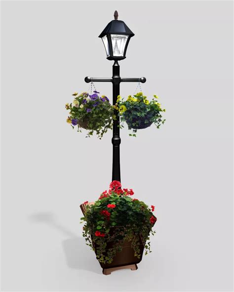 lamp post with planter base.